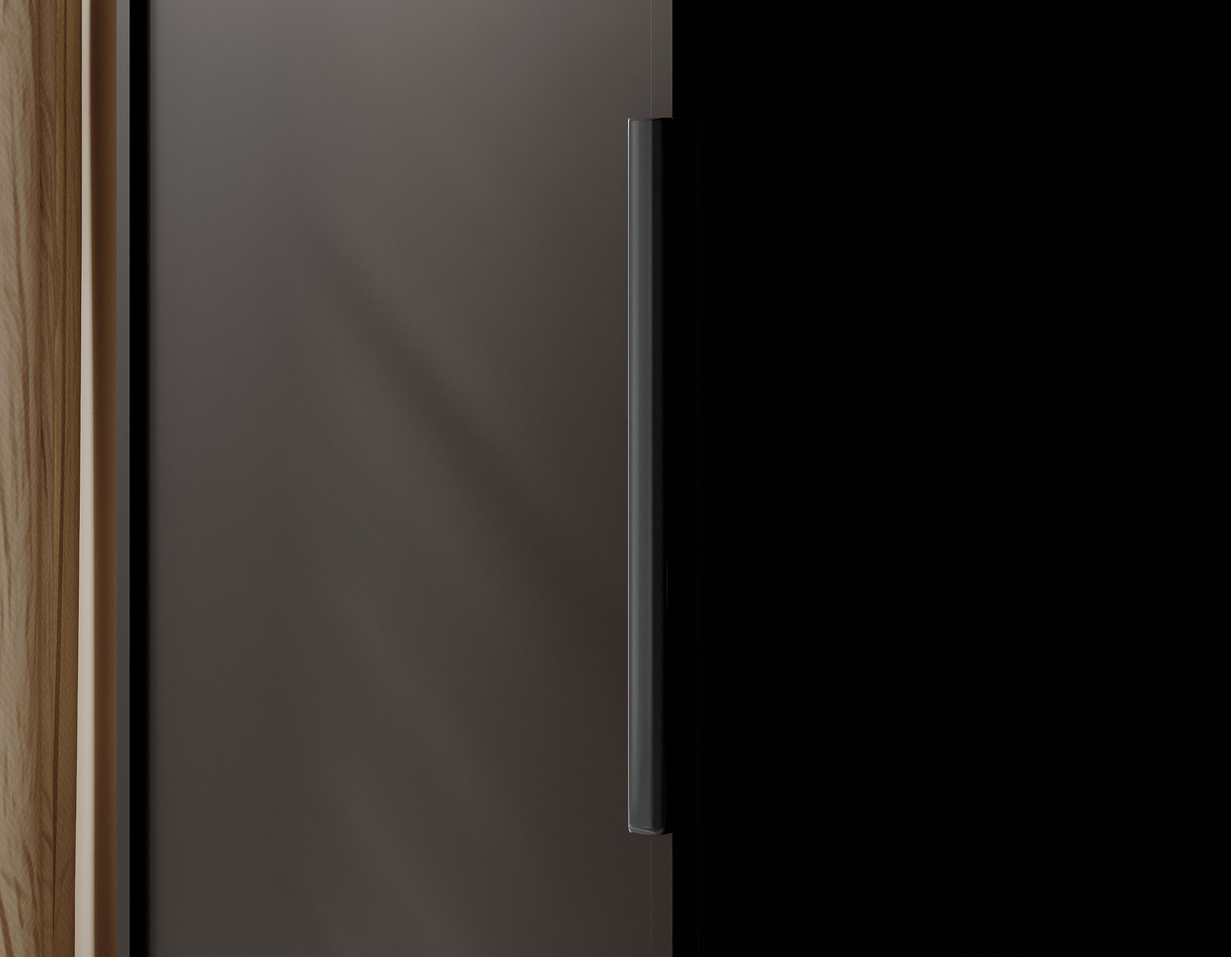 Einzeltüriger Frame-Schrank mit 50 cm Kleiderstange, Schwarz