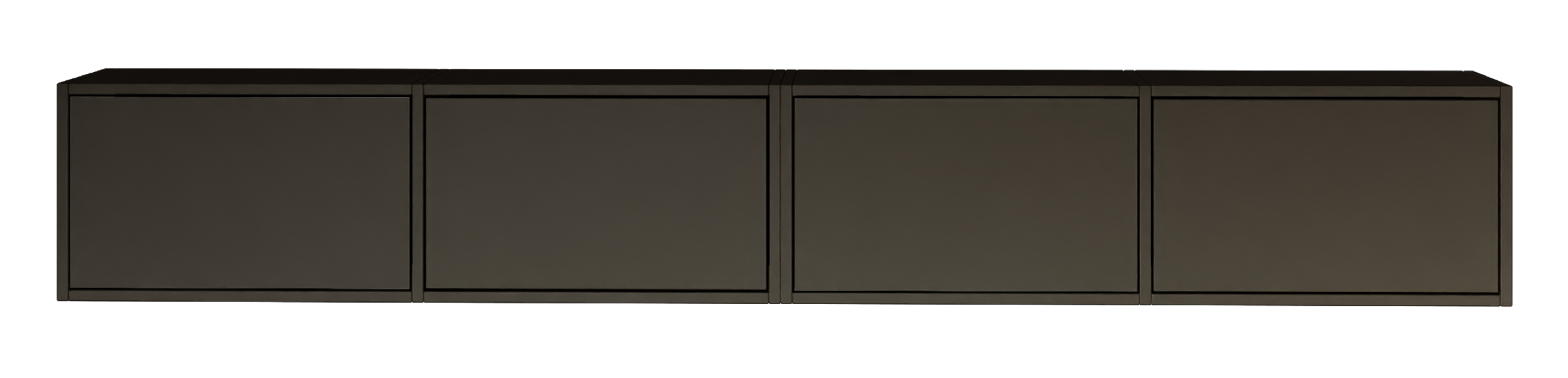 Hängender TV-Schrank Framme mit vier Klappen, 200 cm, schwarz
