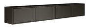 Hängender TV-Schrank Framme mit vier Klappen, 200 cm, schwarz