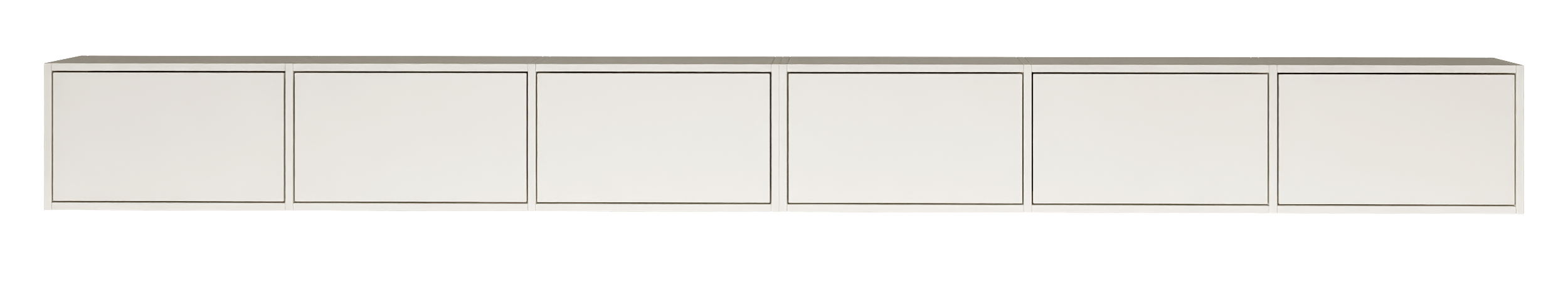 Hängender TV-Schrank Framme mit sechs Klappen, 300 cm, weiß