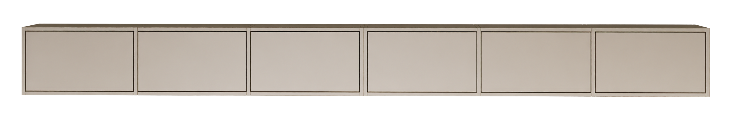 Hängender TV-Schrank Framme mit sechs Klappen, 300 cm, Kaschmir