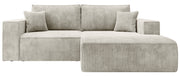 Ecksofa mit Schlaffunktion Farese Mini, L-förmig, rechtsseitig, mit Stauraum, grau-beige Cordstoff