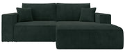 Ecksofa mit Schlaffunktion Farese Mini, L-förmig, rechtsseitig, mit Stauraum, dunkelgrüner Cordstoff