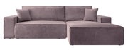 Ecksofa mit Schlaffunktion Farese New L-förmig mit Stauraum, rosa Cord, rechtsseitig