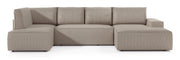 Ecksofa mit Schlaffunktion Farese New U-förmig mit Stauraum, rechtsseitig, beige Cord