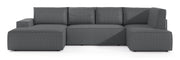 Ecksofa mit Schlaffunktion Farese New U-förmig mit Stauraum, linksseitig, grau Cord