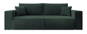 Dreisitziges ausklappbares Sofa Farese mit Stauraum, grün, Cordstoff