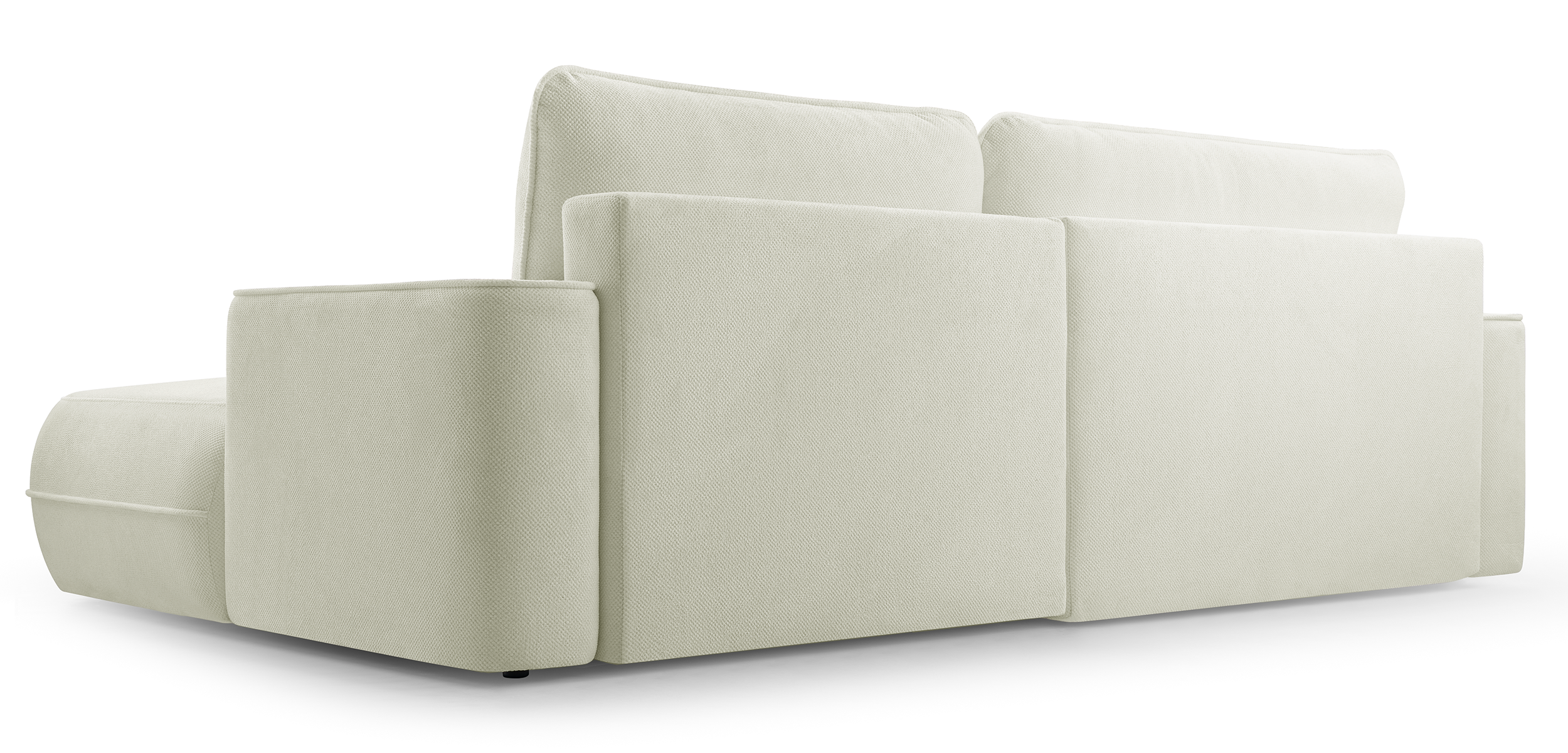 Ecksofa mit Schlaffunktion Fuerro, L-förmig, rechtsseitig, mit Stauraum, weiß, wasserabweisendes Geflecht