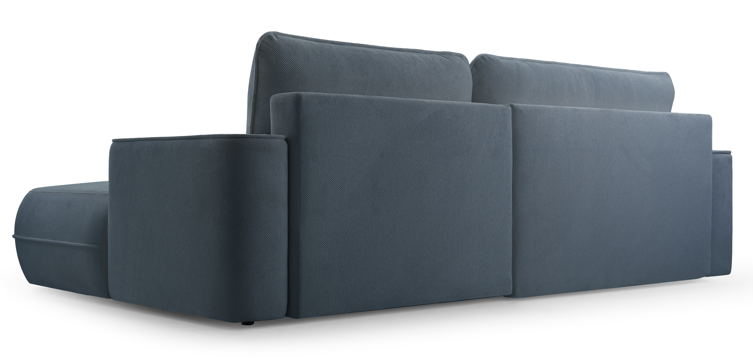 Ecksofa mit Schlaffunktion Fuerro, L-förmig, rechtsseitig, mit Stauraum, hellblau, gewebt, wasserabweisend