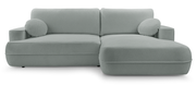 Ecksofa mit Schlaffunktion Fuerro, L-förmig, rechtsseitig, mit Stauraum, grau-beige, geflochten, wasserabweisend