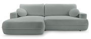 Ecksofa mit Schlaffunktion Fuerro, L-förmig, linksseitig, mit Stauraum, grau-beige, gewebt, wasserabweisend