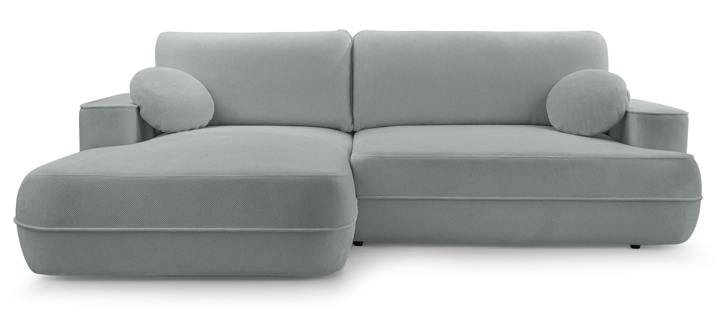 Ecksofa mit Schlaffunktion Fuerro, L-förmig, linksseitig, mit Stauraum, grau-beige, gewebt, wasserabweisend
