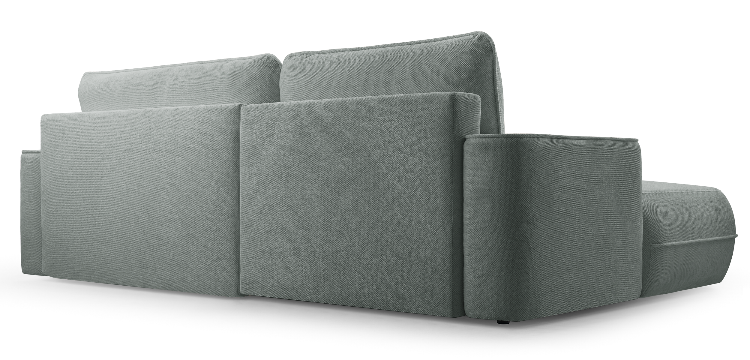 Ecksofa mit Schlaffunktion Fuerro, L-förmig, linksseitig, mit Stauraum, grau-beige, gewebt, wasserabweisend