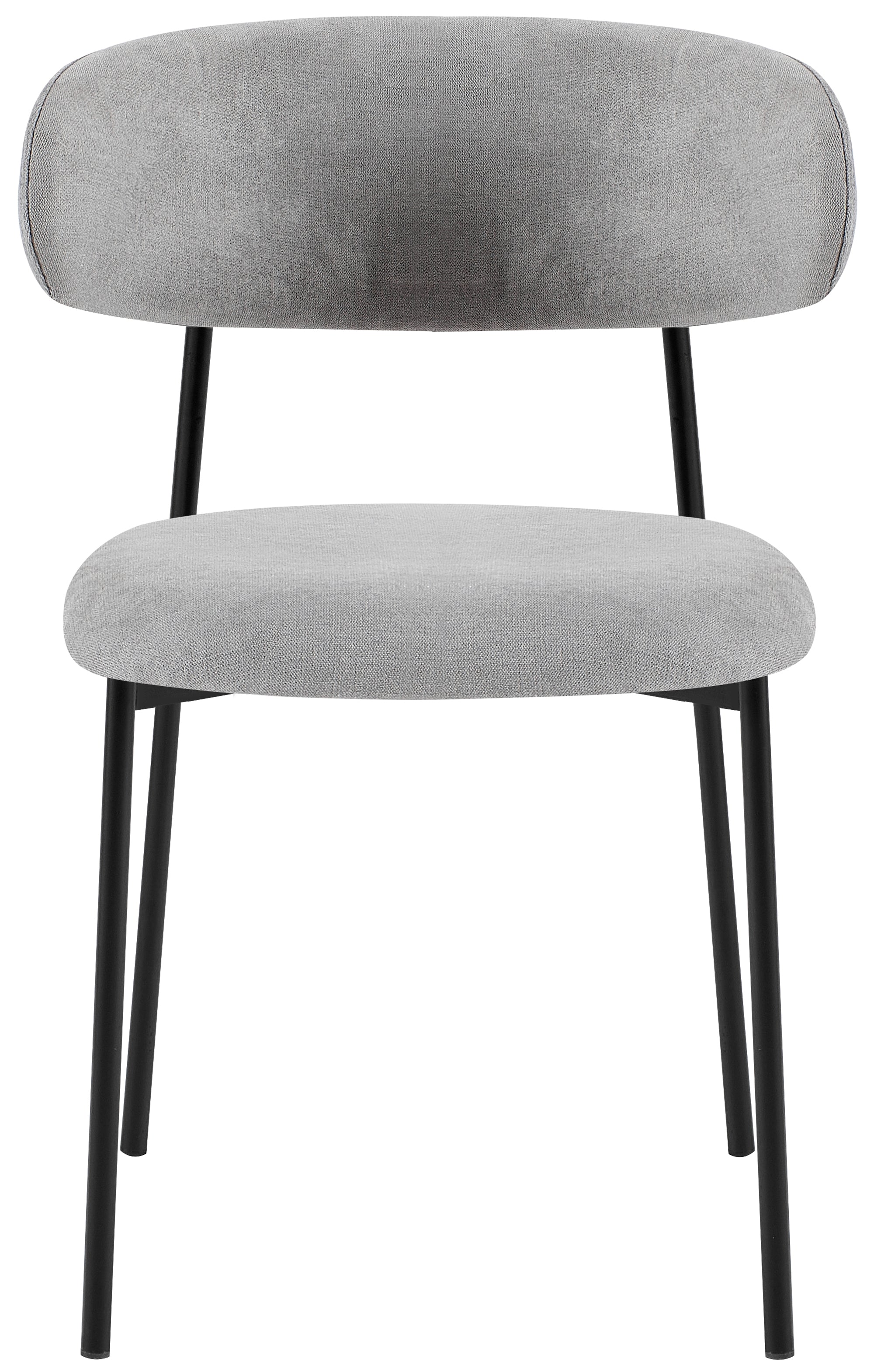 Gepolsterter Stuhl Lunaro aus hydrophobem Stoff, grauer Chenille