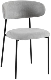 Gepolsterter Stuhl Lunaro aus hydrophobem Stoff, grauer Chenille
