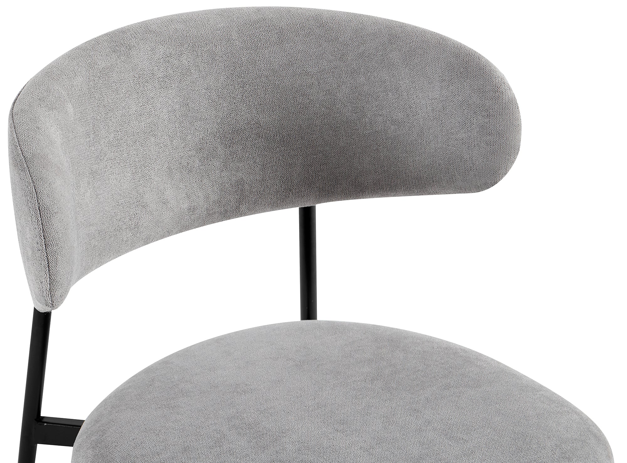 Gepolsterter Stuhl Lunaro aus hydrophobem Stoff, grauer Chenille