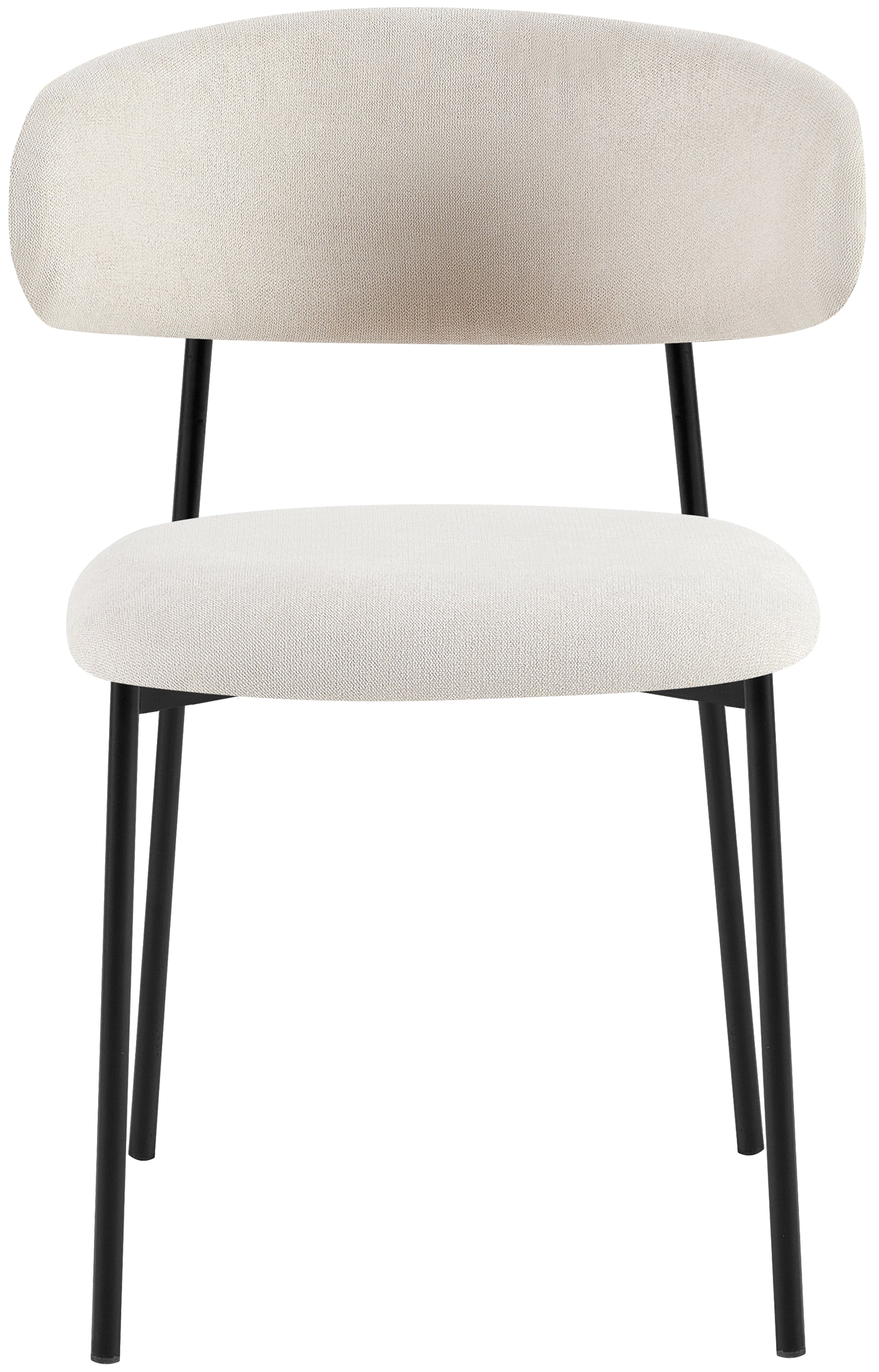 Polsterstuhl Lunaro aus hydrofober hellbeiger Chenille-Stoff