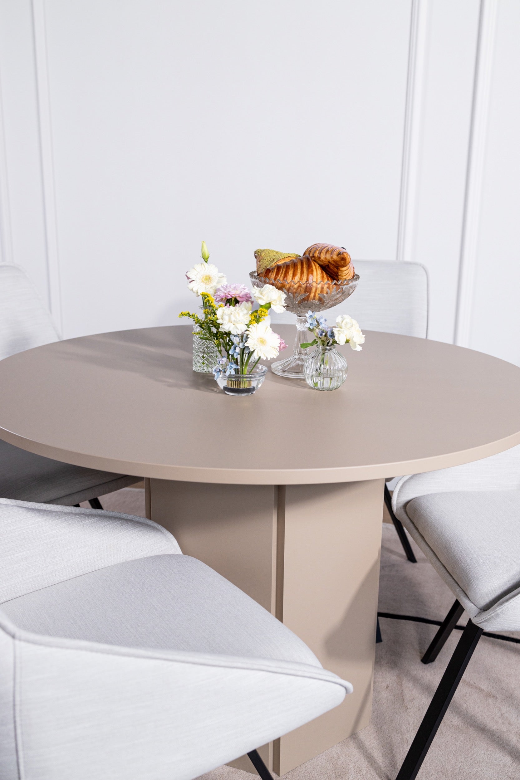 Runder Esstisch Hexa 110 cm Cappuccino