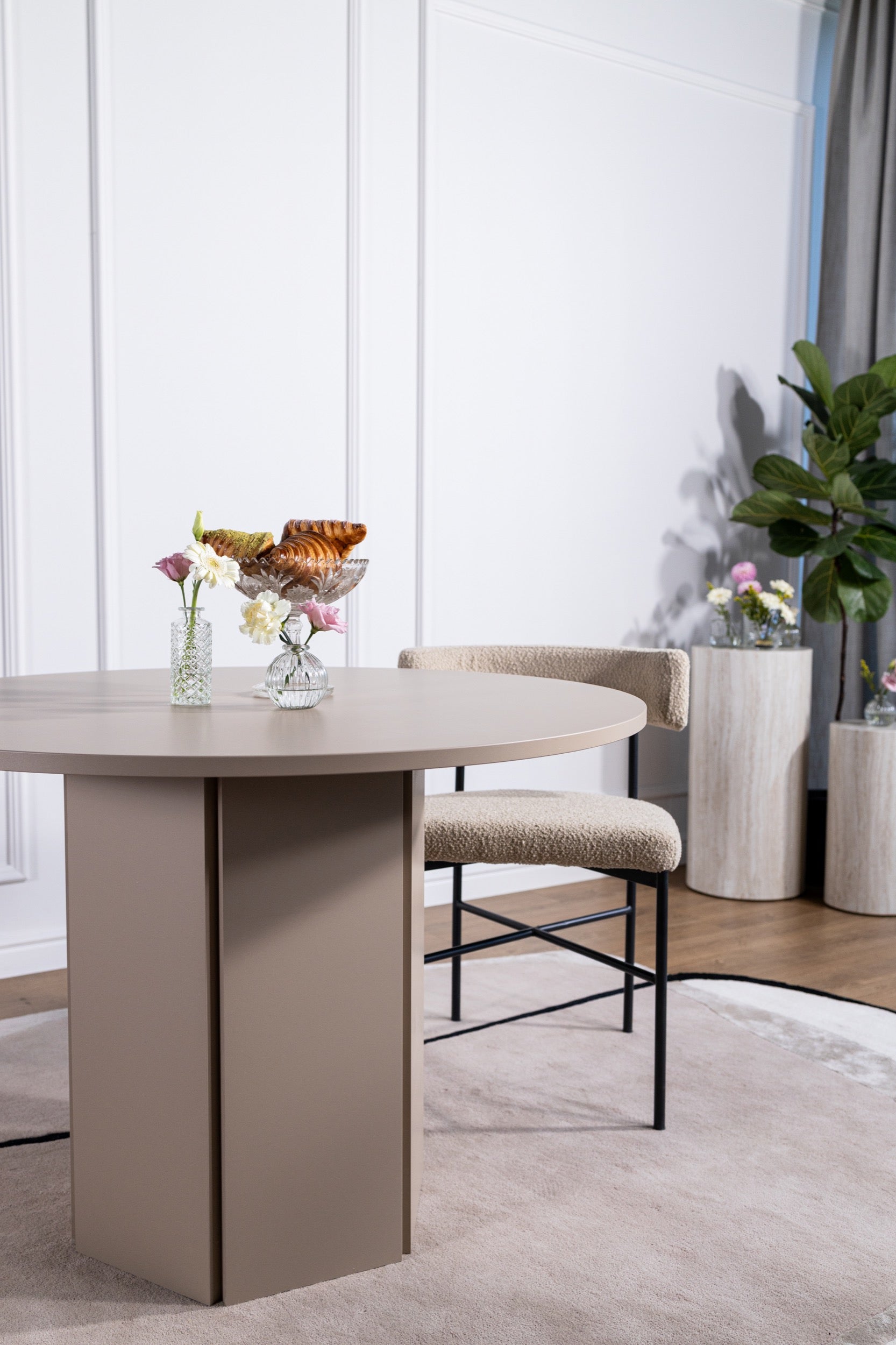 Runder Esstisch Hexa 110 cm Cappuccino