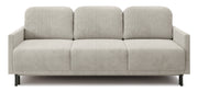 Dreisitziges Klappsofa Hamiel mit Stauraum, hellbeiger Cordstoff