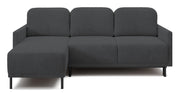 Ausziehbare Eckcouch Hamiel, L-förmig, mit Stauraum, universell, blau-grau, Cordstoff