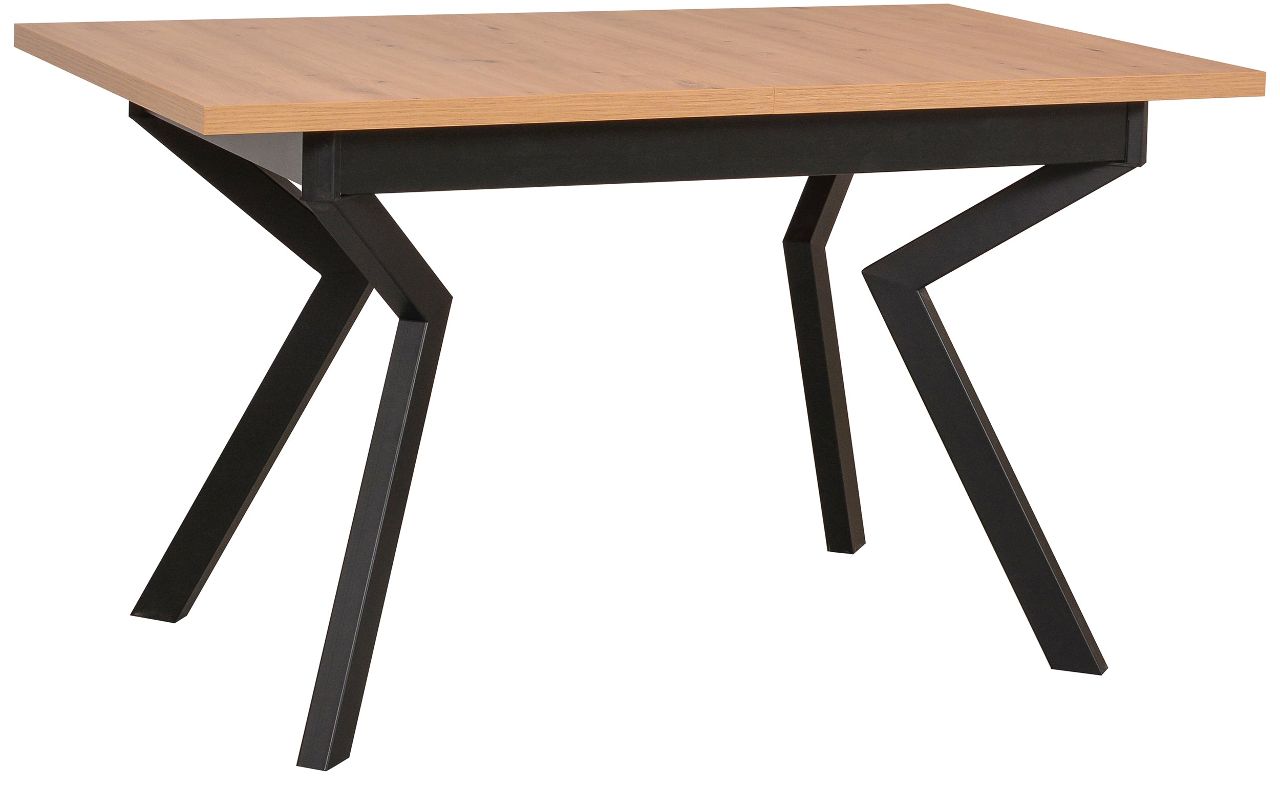 Ausziehbarer Esstisch Ennite 140-180x80 cm Schwarz/Eiche Artisan