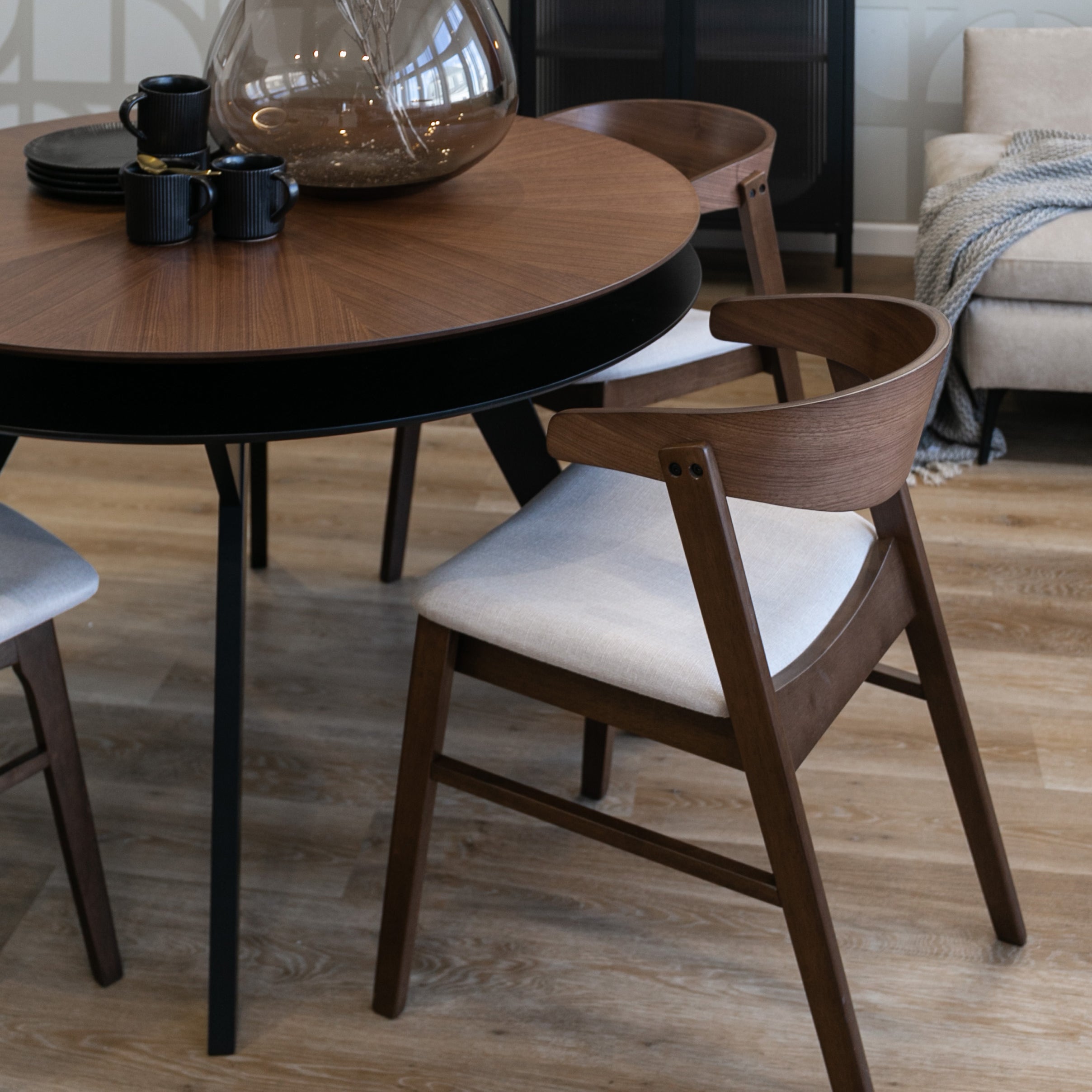 Holzstuhl Panize Nussbaum/Beige
