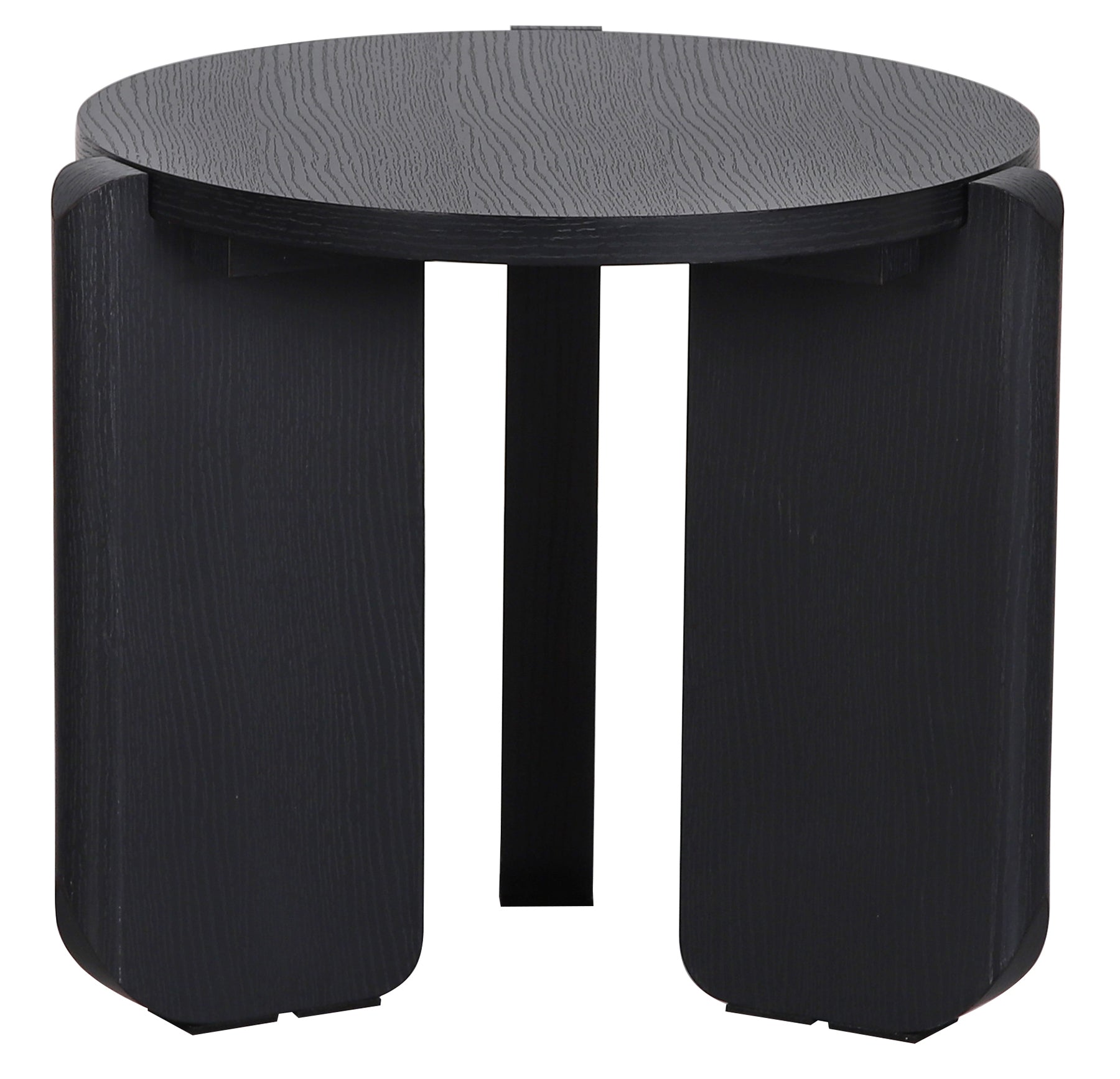 Runder Couchtisch Preffines S Durchmesser 50 cm Esche schwarz
