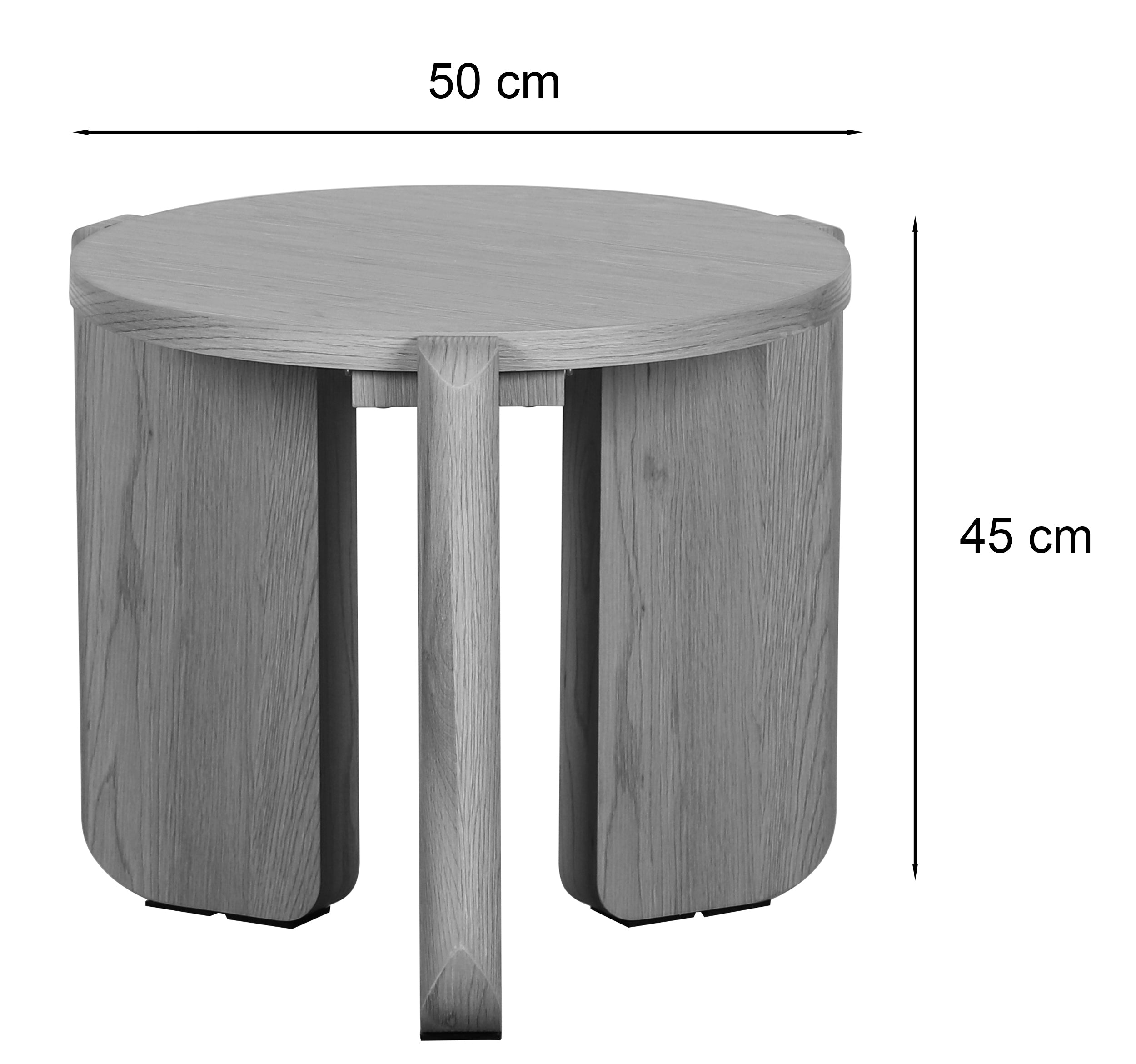 Runder Couchtisch Preffines S Durchmesser 50 cm natur Eiche