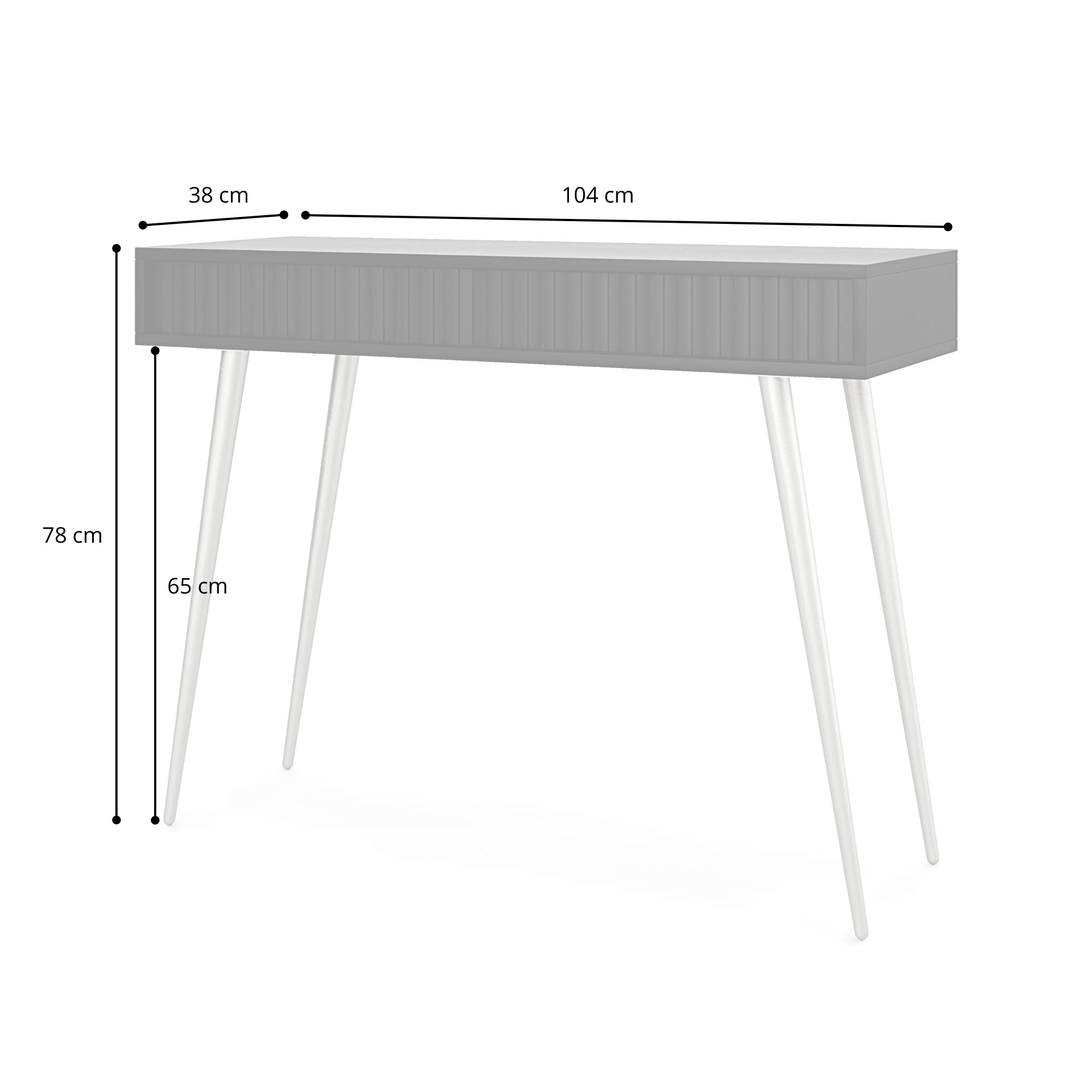 Toilettentisch Bello 104 cm weiß mit goldenen Beinen