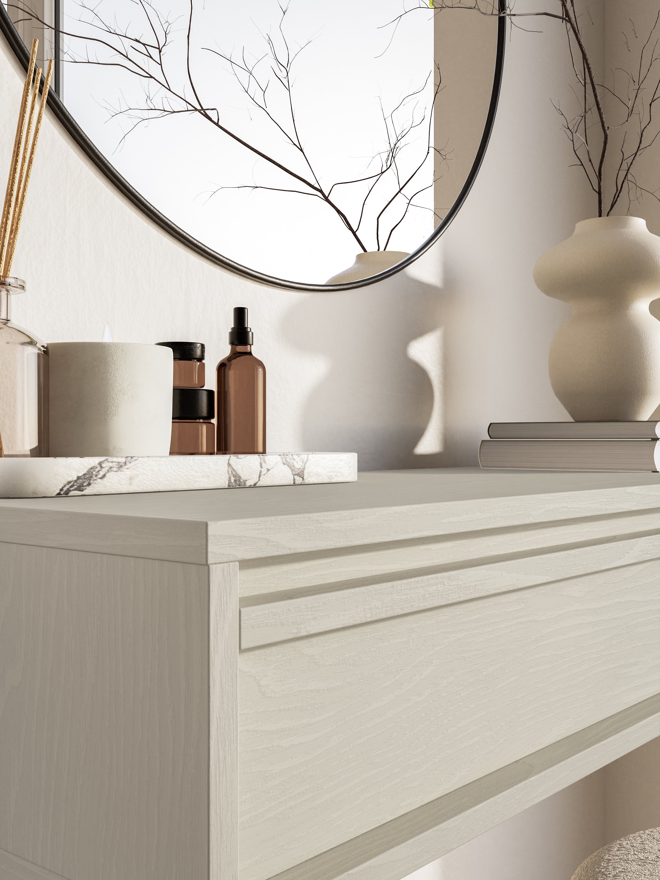 Evo-Konsole mit hängender Schublade 90 cm Sandbeige