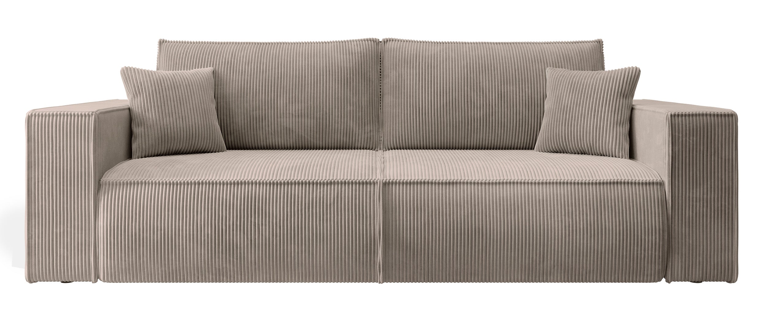 Dreisitziges ausklappbares Sofa Farese mit Stauraum, beige Cord