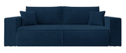 Dreisitziges ausklappbares Sofa Farese mit Stauraum, dunkelblauer Cord