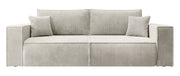 Drei-Sitzer-Schlafsofa Farese mit Stauraum, cremefarbener Cord