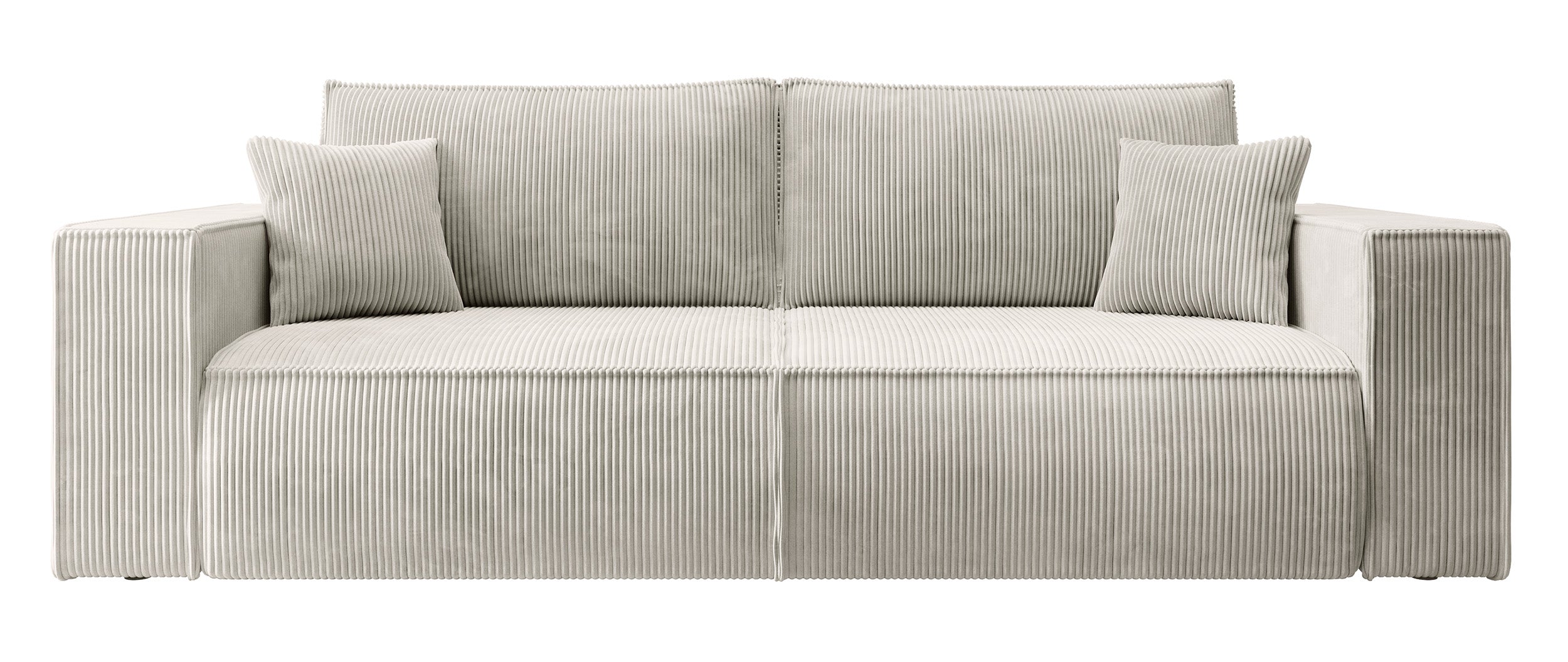 Drei-Sitzer-Schlafsofa Farese mit Stauraum, cremefarbener Cord