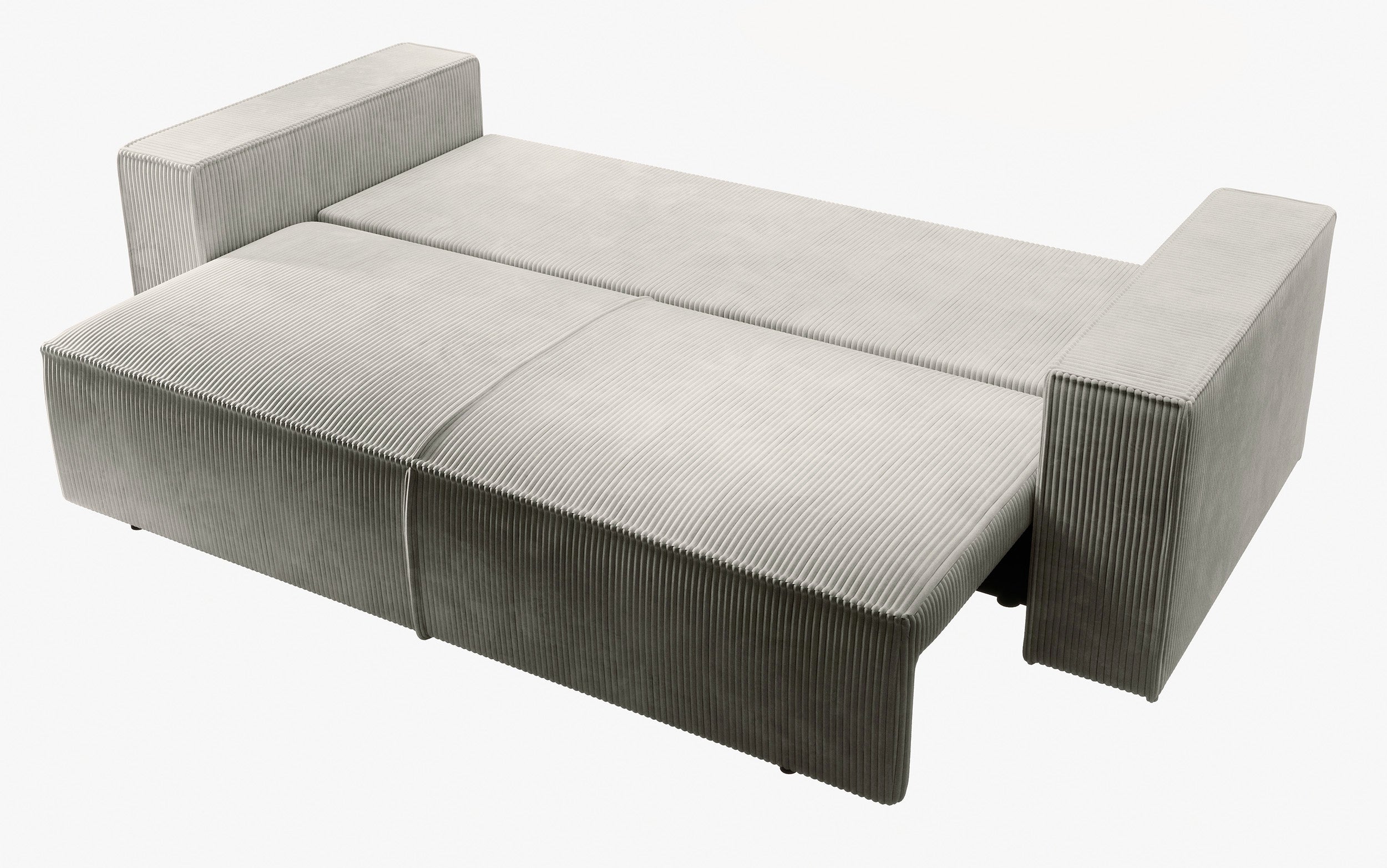 Drei-Sitzer-Schlafsofa Farese mit Stauraum, cremefarbener Cord