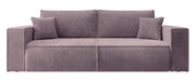 Dreisitziges ausklappbares Sofa Farese mit Stauraum, rosa Cord