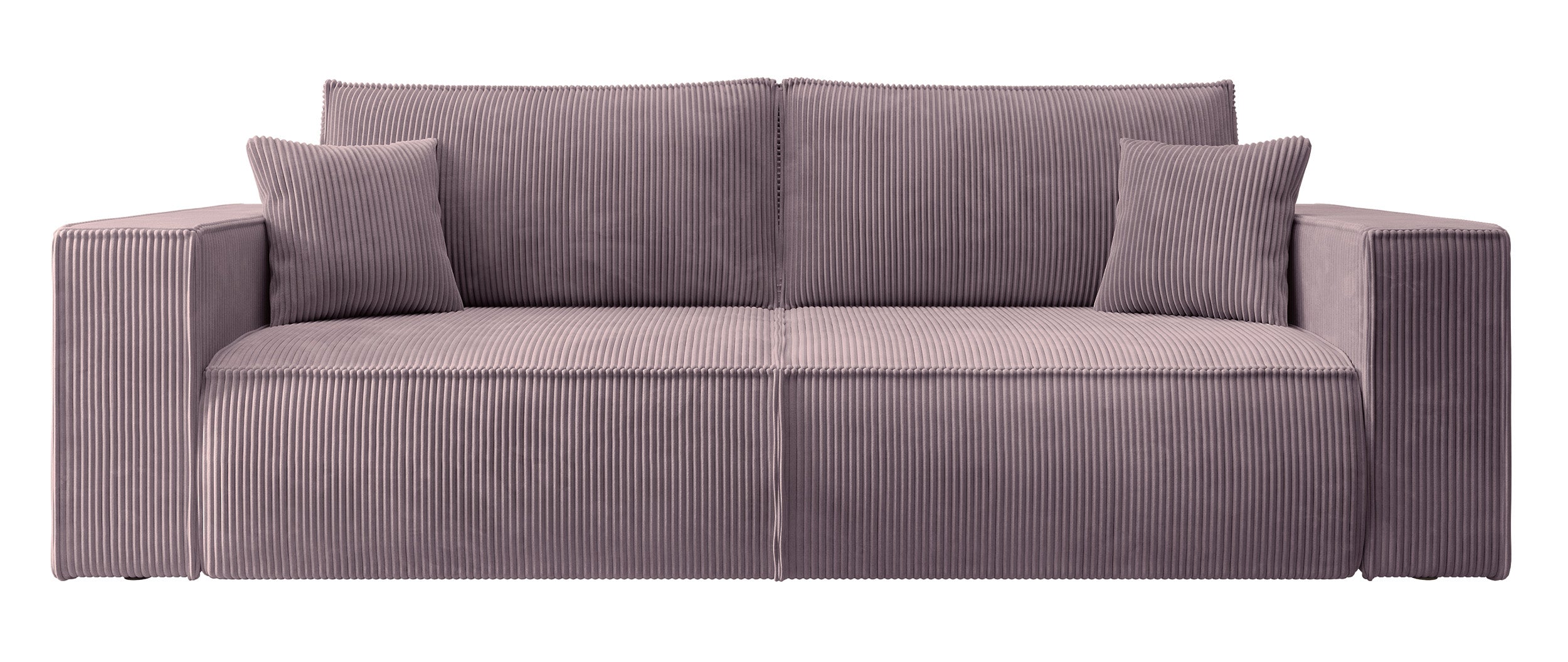 Dreisitziges ausklappbares Sofa Farese mit Stauraum, rosa Cord