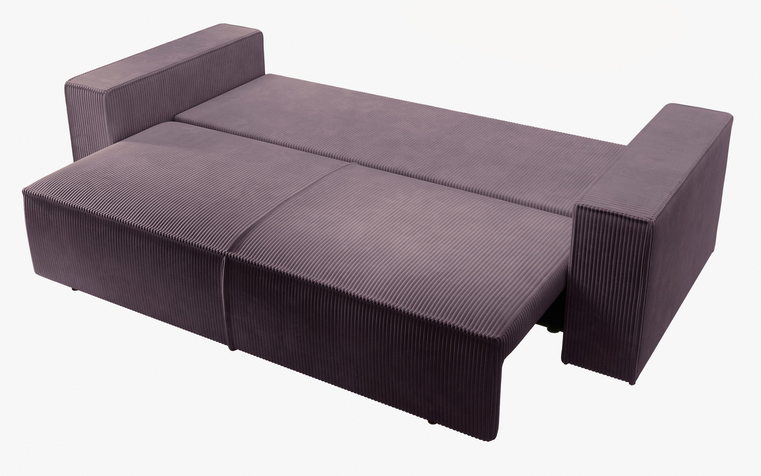 Dreisitziges ausklappbares Sofa Farese mit Stauraum, rosa Cord