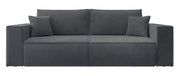Dreisitziges ausklappbares Sofa Farese mit Stauraum, grauer Cordstoff