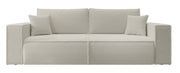 Dreisitziges ausklappbares Sofa Farese mit Stauraum, beige Bouclé