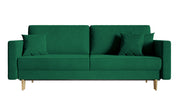Dreipersonen-Schlafsofa Valico, grün, Samt, wasserabweisend