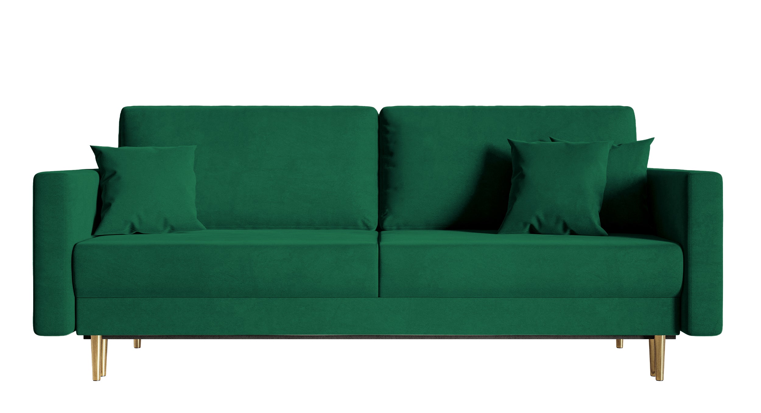 Dreipersonen-Schlafsofa Valico, grün, Samt, wasserabweisend