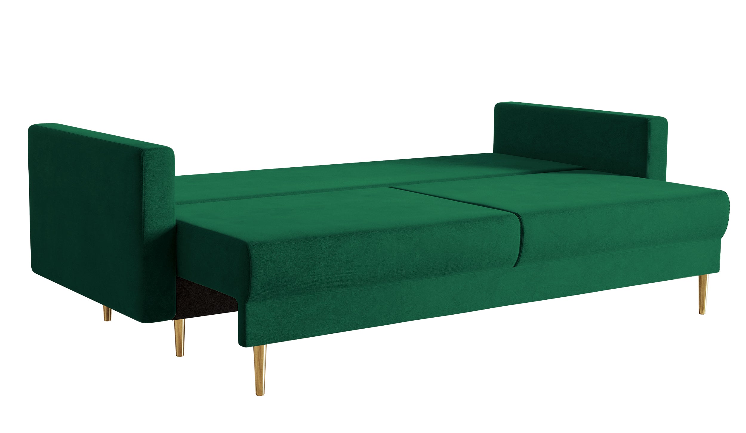 Dreipersonen-Schlafsofa Valico, grün, Samt, wasserabweisend