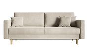 Ausziehbares Dreisitzer-Sofa Valico, beige, samtig, wasserabweisend
