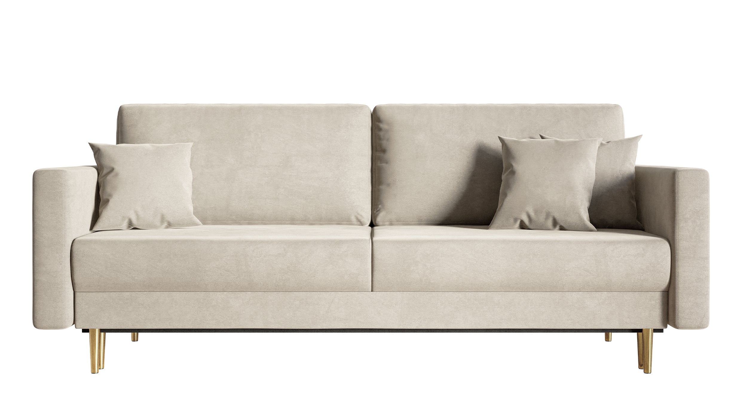 Ausziehbares Dreisitzer-Sofa Valico, beige, samtig, wasserabweisend