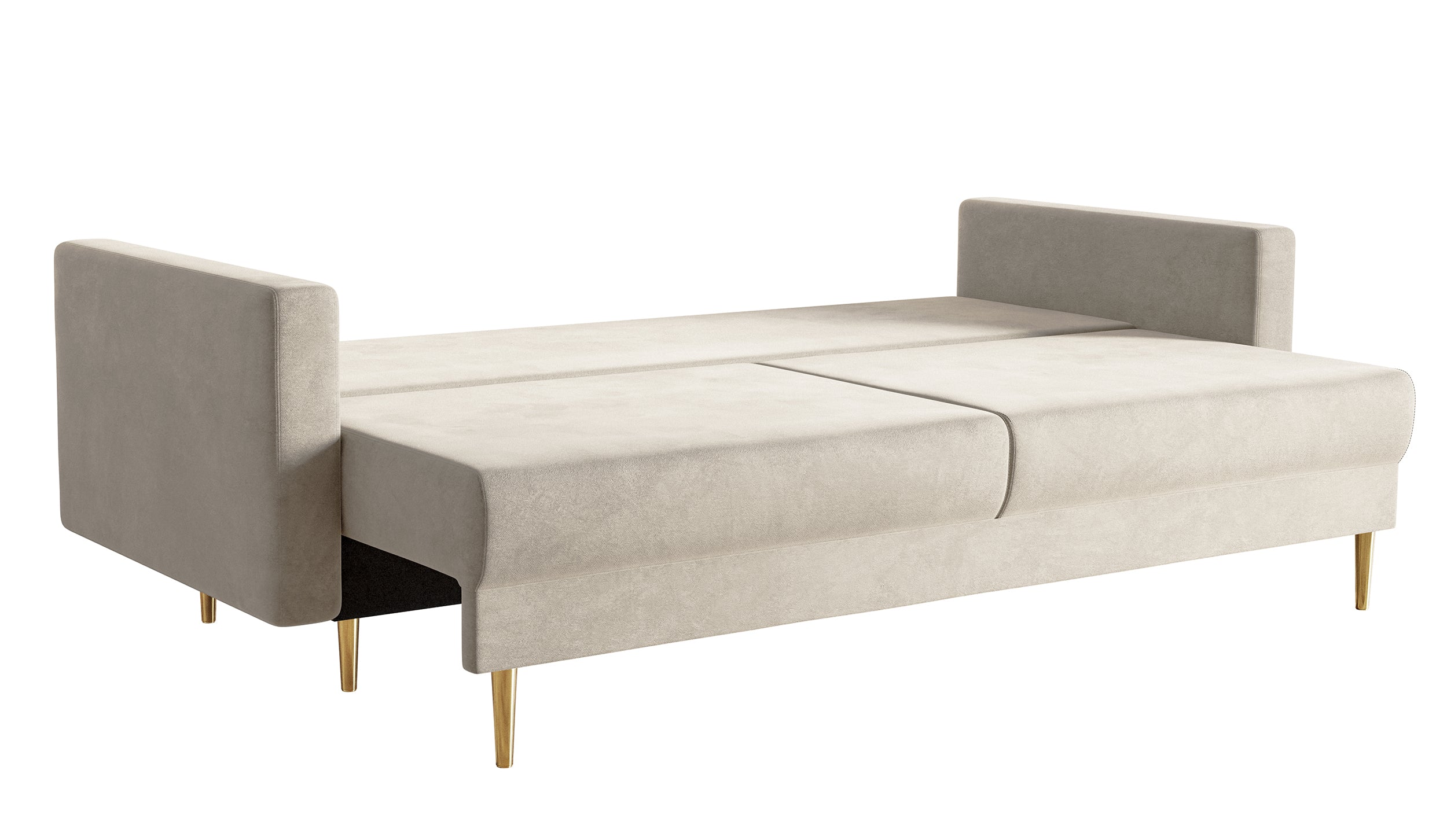Ausziehbares Dreisitzer-Sofa Valico, beige, samtig, wasserabweisend