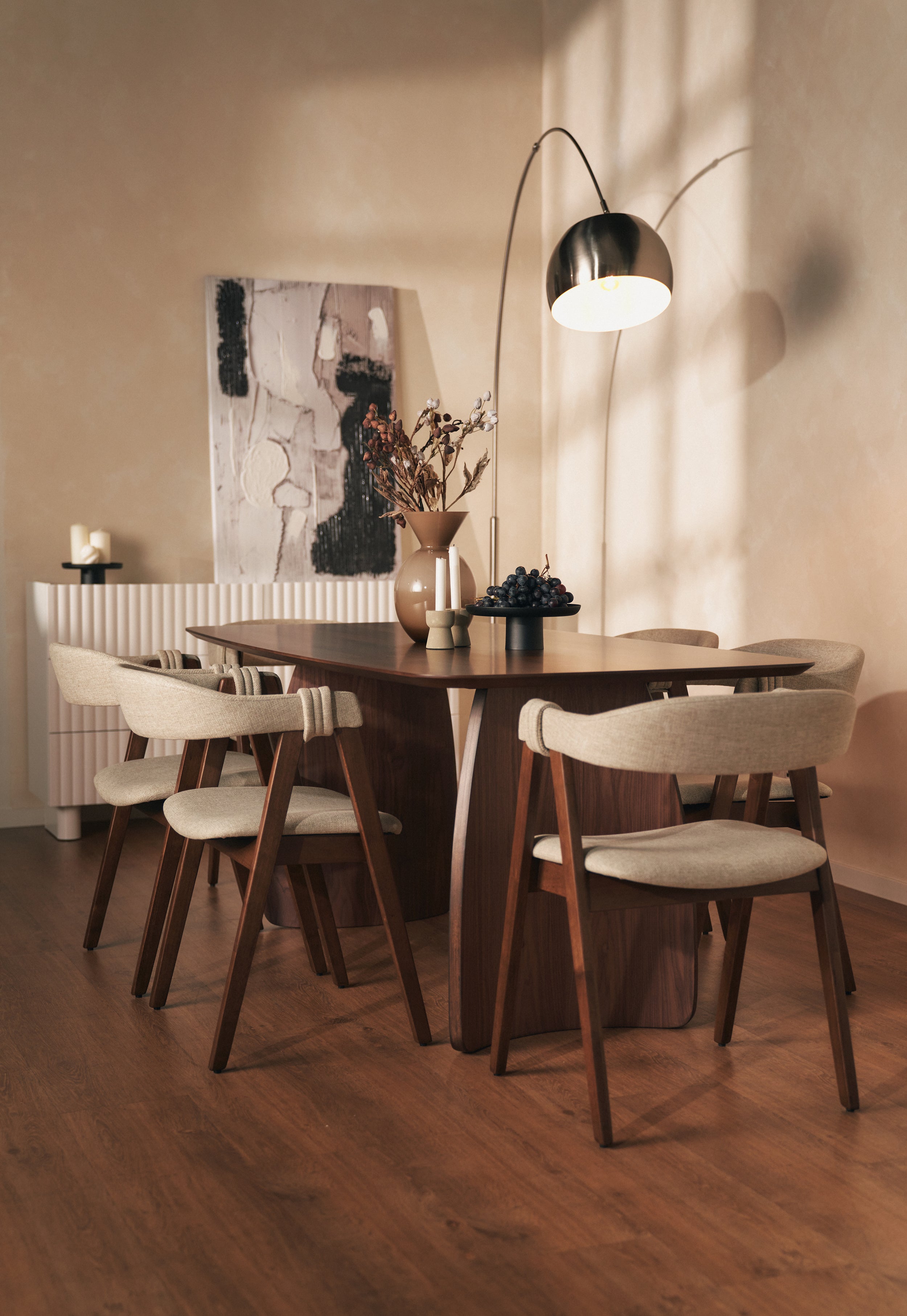 Holzstuhl für das Esszimmer Inneles Nussbaum/Beige