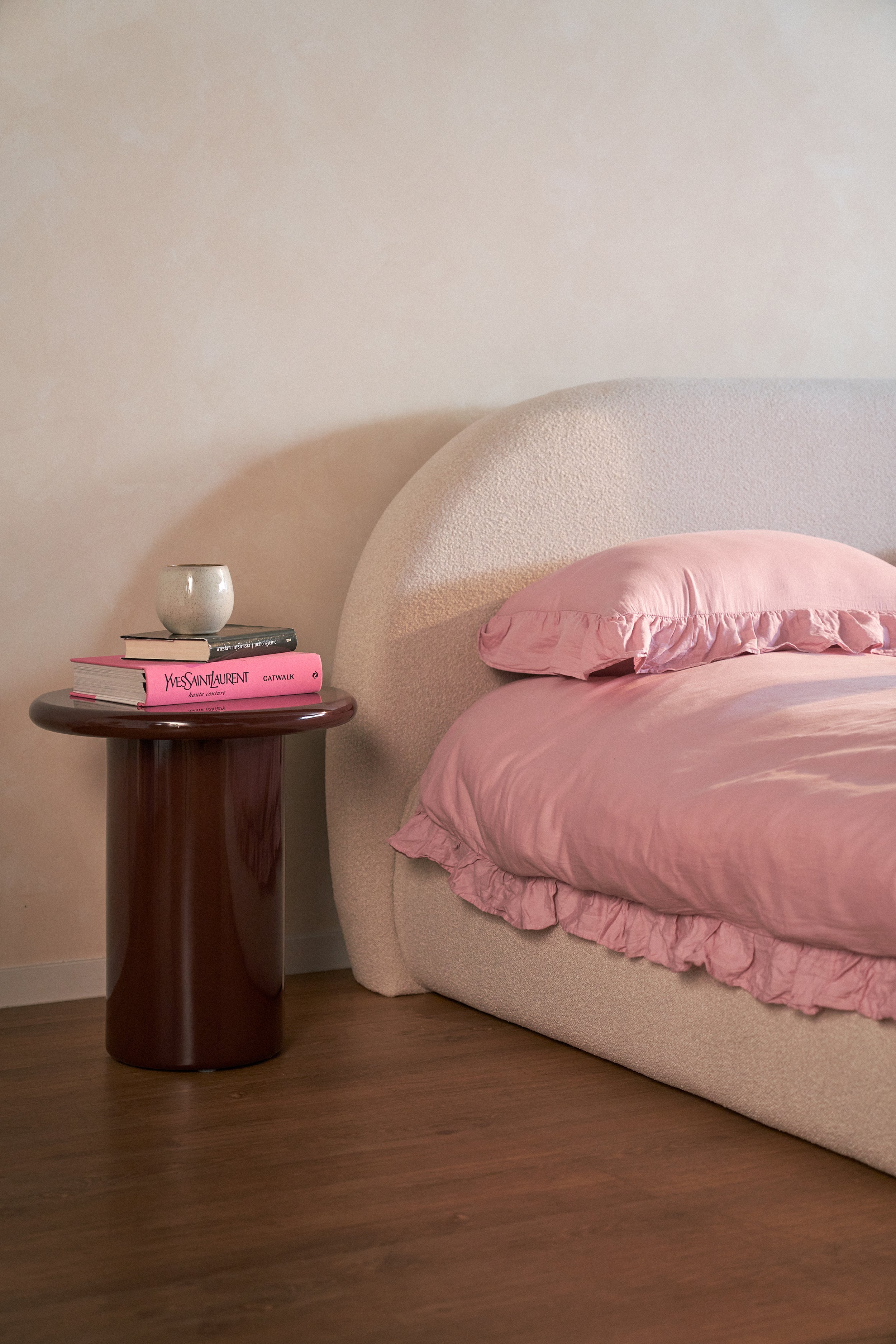 Solvade Couchtisch Durchmesser 45 cm Braun Hochglanz