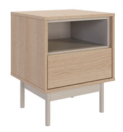 Nachttisch Layen mit Schublade und Fach, 45 cm, Lindberg-Eiche/Kaschmir